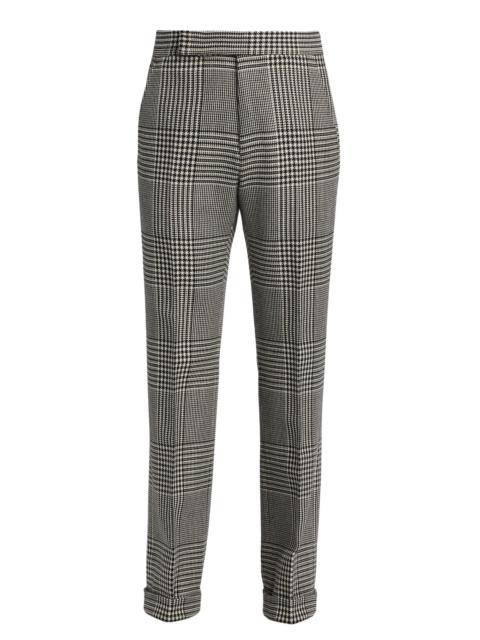 TOM FORD Men's Master Prince of Wales Wool Trousers - Black White