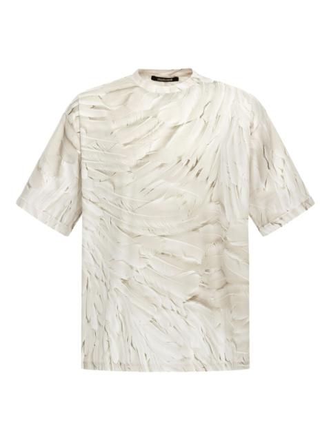 Roberto Cavalli ice-feathers-print T-shirt