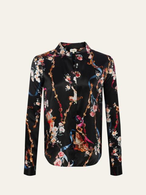 Tyler Floral Silk Button-Front Blouse