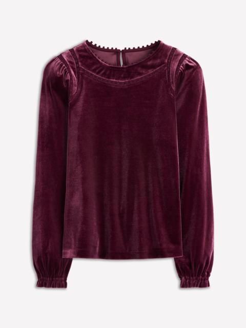 BODEN Mila Velvet Top-Deep Wisteria