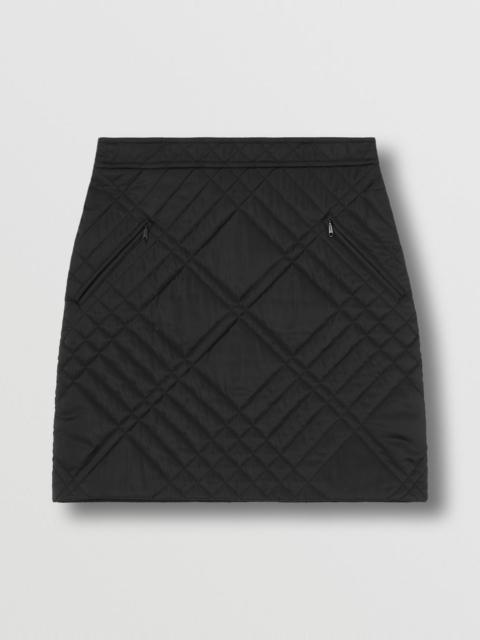Burberry Check Quilted Nylon Mini Skirt