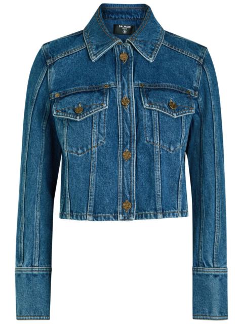 Balmain Balmain Cropped Denim Jacket