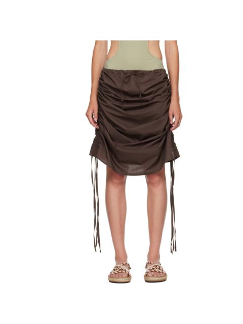BASERANGE SSENSE Exclusive Brown Pictorial Midi Skirt