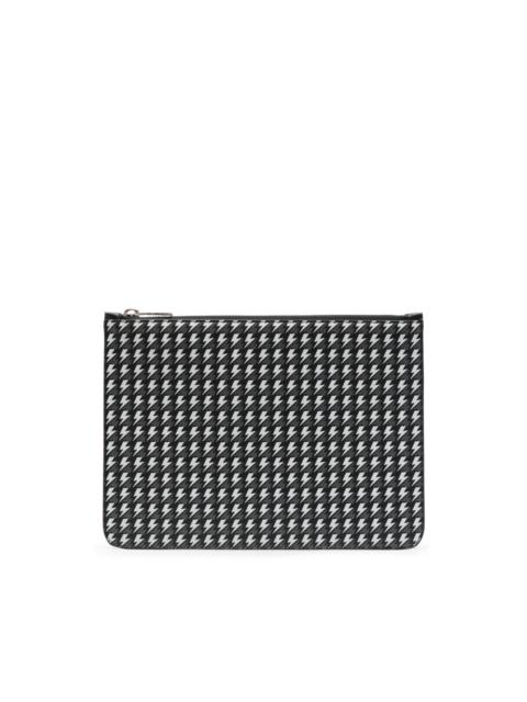 Neil Barrett Thunderbolt-pattern leather clutch bag