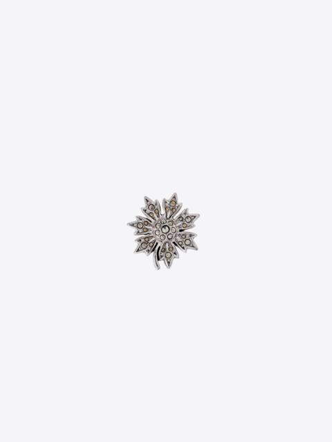 SAINT LAURENT rhinestone flake flower brooch in metal
