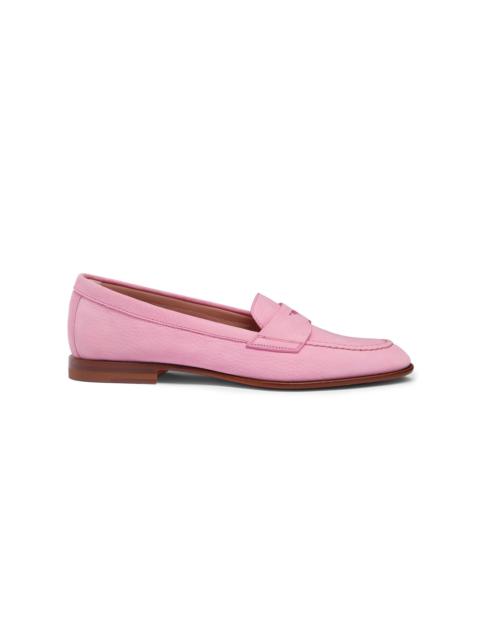 Santoni Women’s pink nubuck penny loafer
