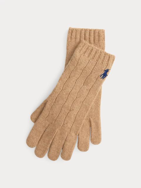 Polo Ralph Lauren Cable-Knit Wool-Cashmere Gloves