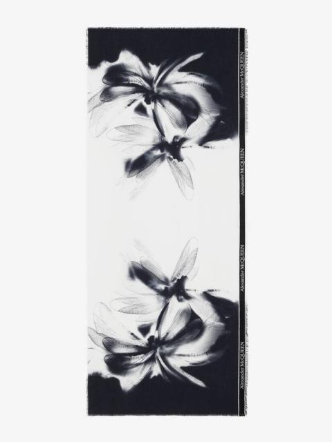 Alexander McQueen Men's Dragonfly Shadow Stole in Black/white