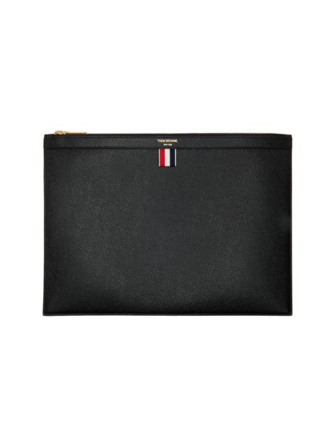 Thom Browne Black Pebble Grain Large Document Holder