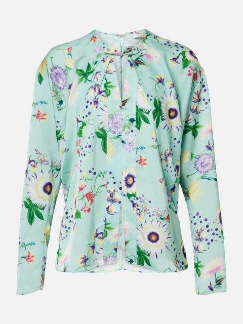 rabanne Layered floral satin blouse