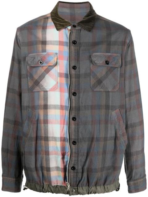 check-print shirt jacket