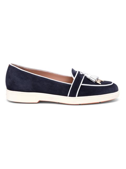 Santoni Women's Riviera Suede Loafers - Blue