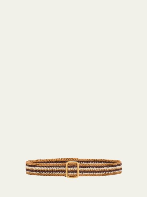 The Row Ara Striped Straw Belt