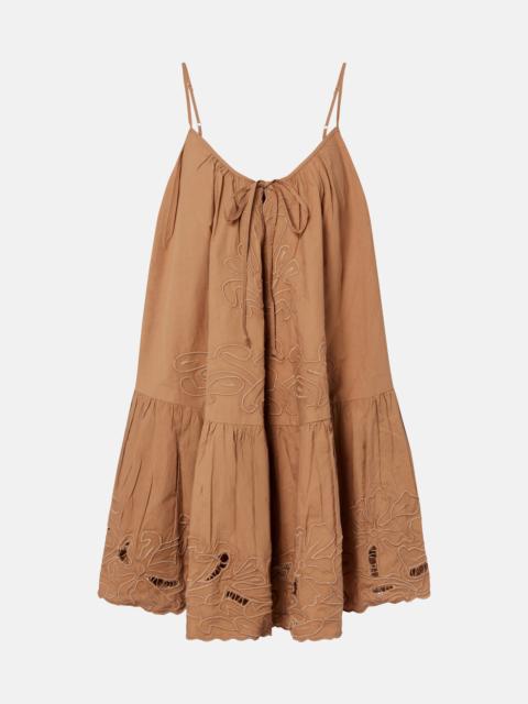 juliet dunn Embroidered cotton minidress