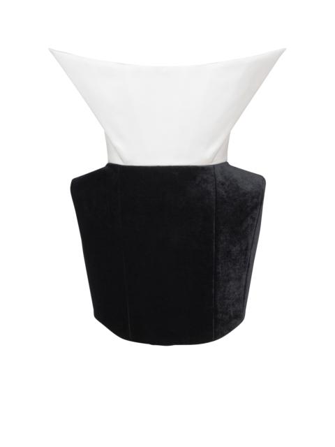 Balmain Structured dual fabric strapless dress