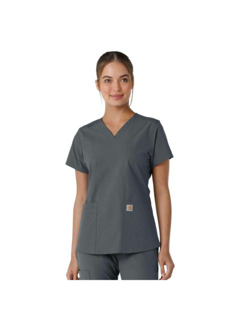 Carhartt Women's Force Essentials V-Neck Knit Panel Scrub Top