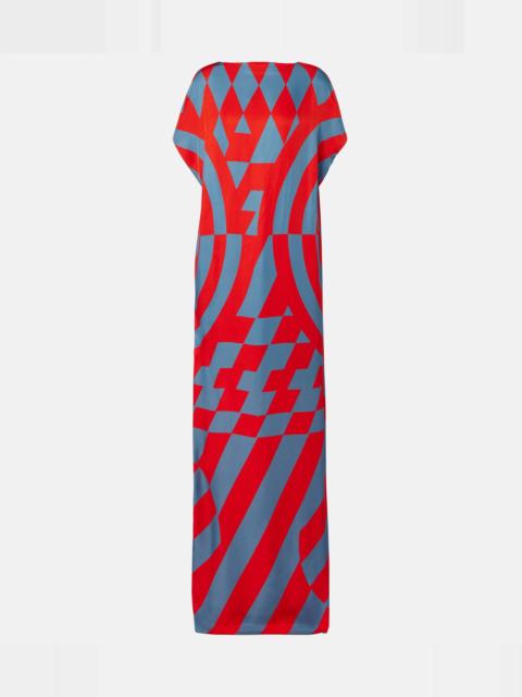 Dries Van Noten Printed satin maxi dress