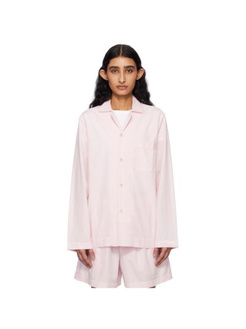 TEKLA Pink Poplin Long-Sleeved Pyjama Shirt