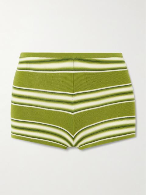 FAITHFULL Playa Striped Cotton-blend Shorts