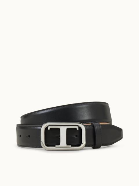 BELT IN LEATHER - BLACK