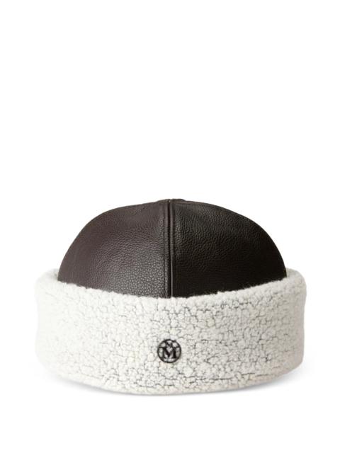 MAISON MICHEL Maison Michel Marthe Shearling-trim Leather Hat