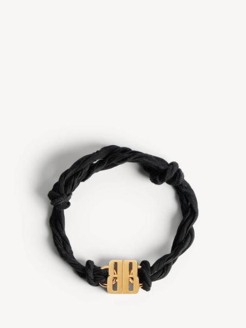 BALENCIAGA Women's Nano Ribbon Bb Bracelet in Black/shiny Gold