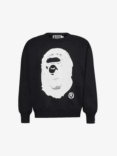 A Bathing Ape x Joshua Vides branded-print cotton-jersey sweatshirt