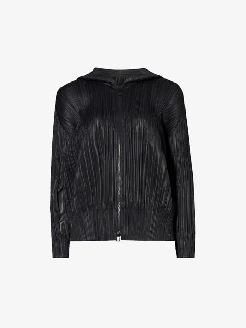 Pleats Please Issey Miyake Pleated regular-fit knitted hoody