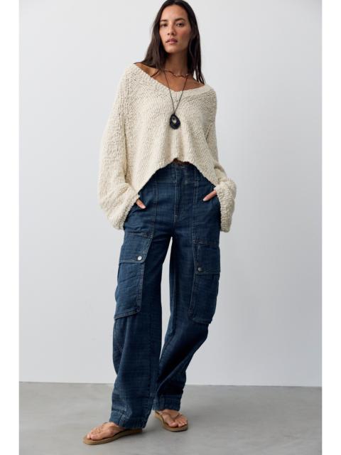 FREE PEOPLE We The Free Brentwood Textured Cargo Jeans