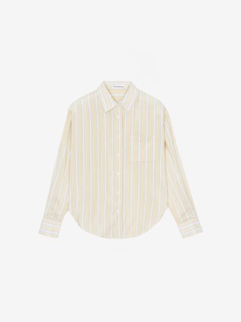 The Frankie Shop Peri Fluid Shirt - Yellow/White Stripe