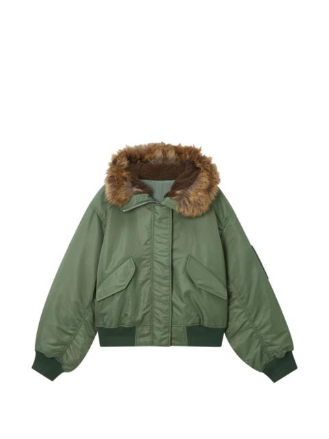 JUUN.J faux-fur hood bomber jacket