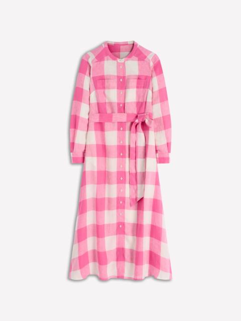 BODEN Mollie Linen Shirt Dress-Pink Punch Gingham
