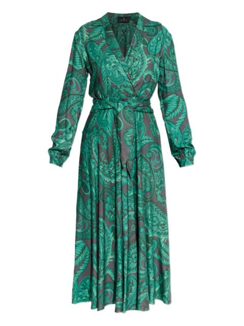 Etro paisley-print tie-waist midi day dress
