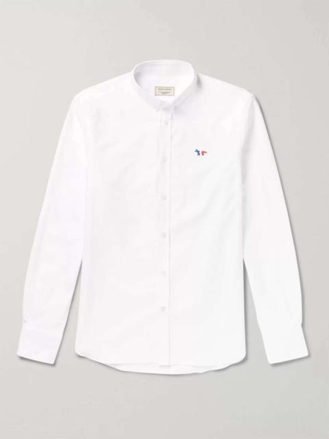 Slim-Fit Button-Down Collar Logo-Appliquéd Cotton Oxford Shirt