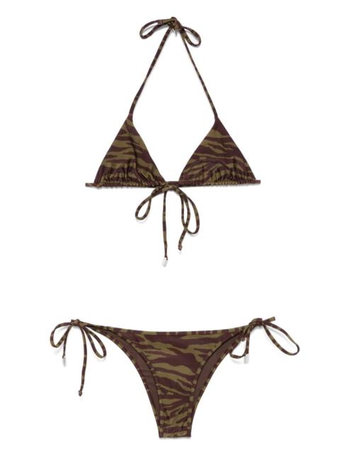 THE ATTICO zebra-print bikini