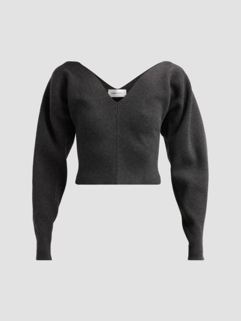 RONNY KOBO Women's Krystal Rib-Knit Sweater - Charcoal