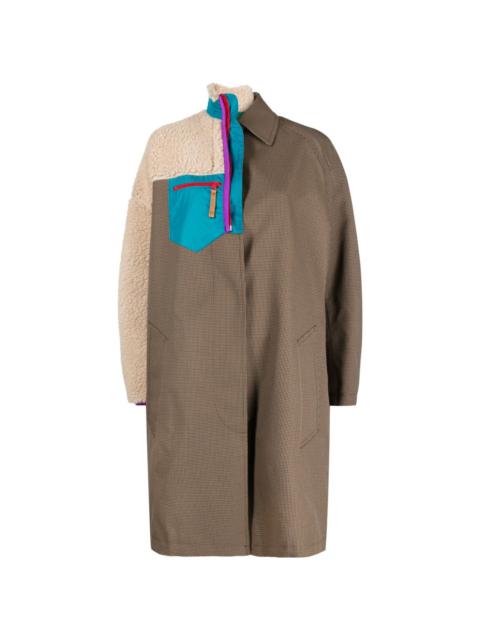 Kolor panelled single-breasted coat