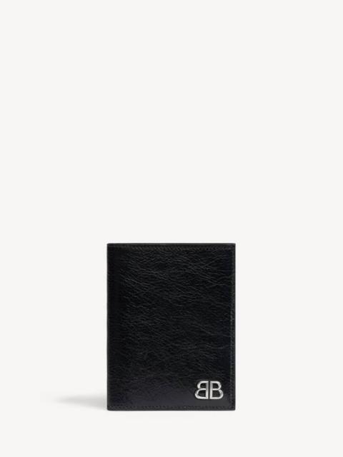 BALENCIAGA Men's Monaco Vertical Bifold Wallet in Black