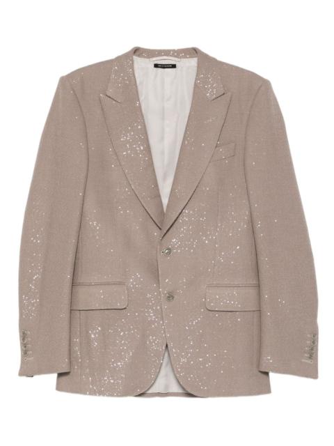 TOM FORD speckled two-button jacket