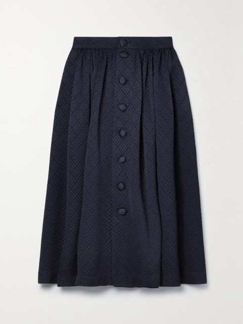 ADAM LIPPES Matelassé Wool-blend Midi Skirt