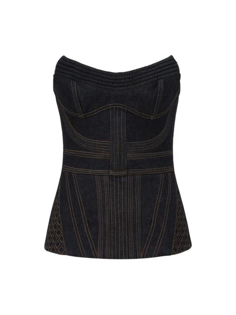 CORDED DENIM CORSET