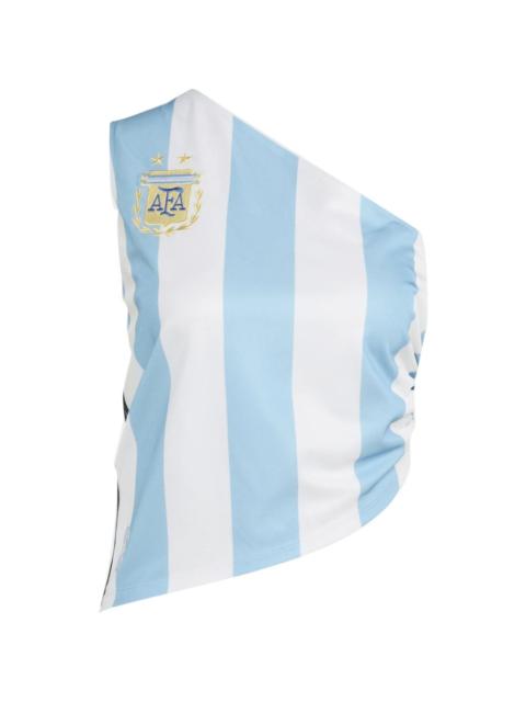 adidas striped one-shoulder top