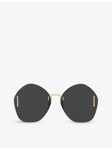 GUCCI GG1203S round-frame metal sunglasses