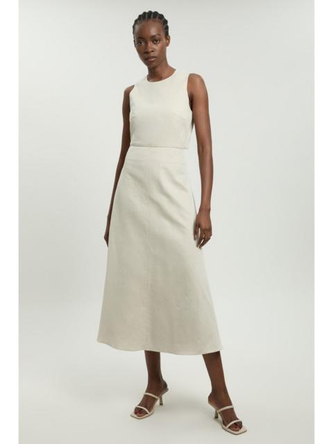 KAREN MILLEN Premium Linen Clean Tailored Midi Dress