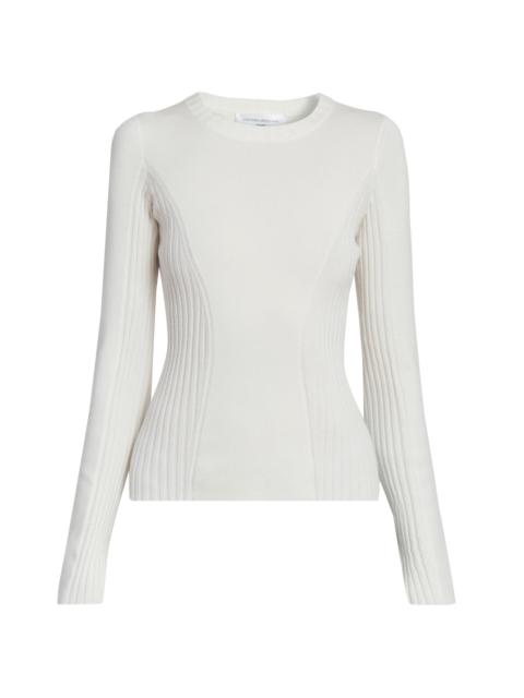 Victoria Beckham Women's Wool-Blend Rib-Knit Sweater - Ivory