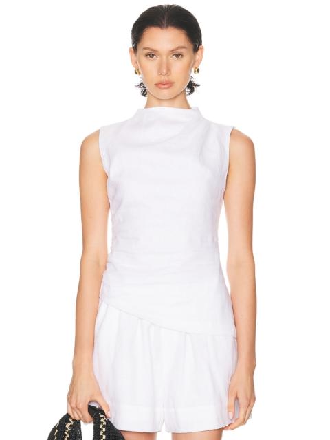 AEXAE Linen Ruched Top