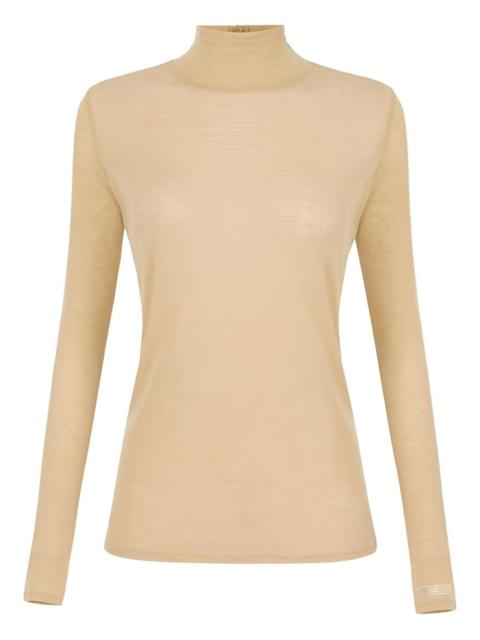 ELISABETTA FRANCHI high-neck button jersey top