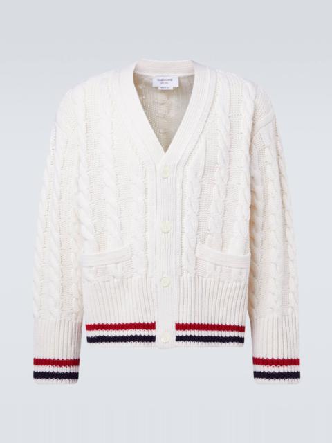 Thom Browne Cable-knit virgin wool cardigan