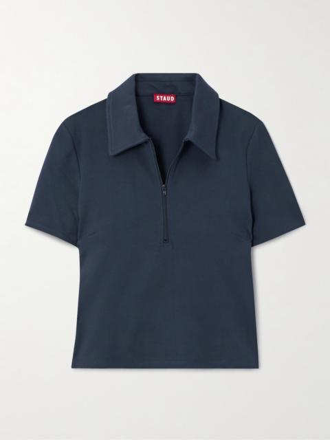STAUD Lonnie Stretch-ponte Polo Shirt