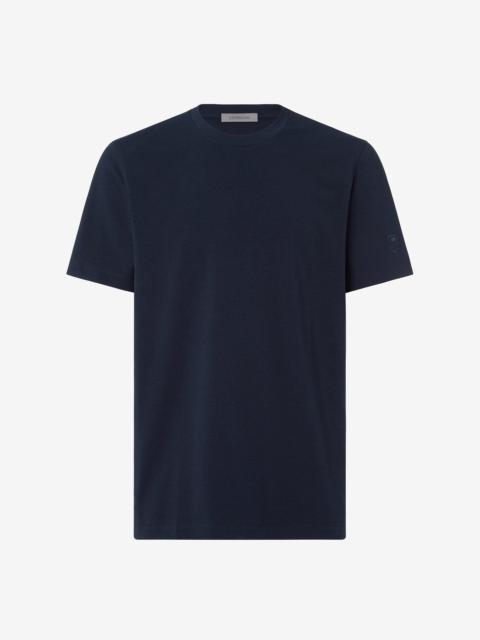 CORNELIANI Navy blue crew neck stretch cotton t-shirt